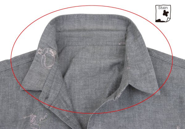 Papas Cotton Embroidered All-Over Shirt Gray Size 48M