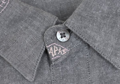 Papas Cotton Embroidered All-Over Shirt Gray Size 48M