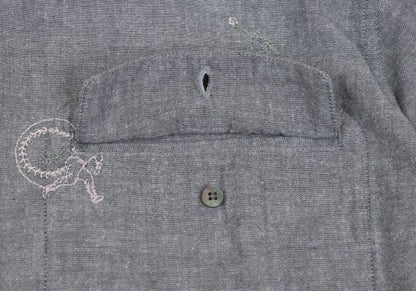 Papas Cotton Embroidered All-Over Shirt Gray Size 48M