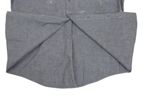 Papas Cotton Embroidered All-Over Shirt Gray Size 48M