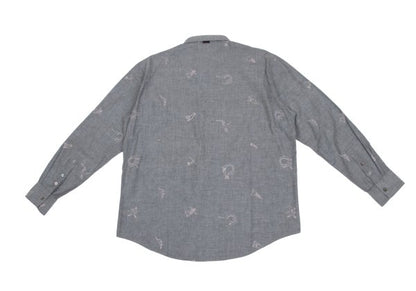 Papas Cotton Embroidered All-Over Shirt Gray Size 48M