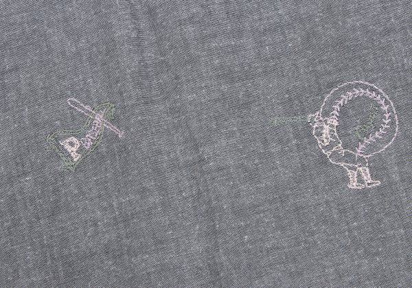 Papas Cotton Embroidered All-Over Shirt Gray Size 48M