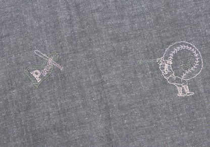 Papas Cotton Embroidered All-Over Shirt Gray Size 48M