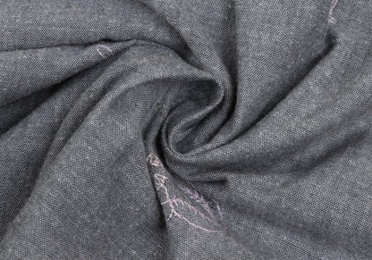 Papas Cotton Embroidered All-Over Shirt Gray Size 48M