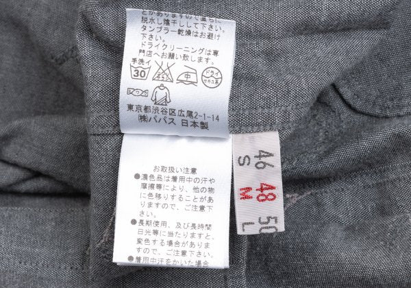 Papas Cotton Embroidered All-Over Shirt Gray Size 48M