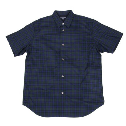 COMME des GARCONS HOMME Panel Check SS Navy Green Shirt Size XS