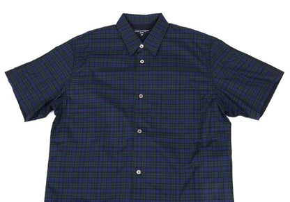COMME des GARCONS HOMME Panel Check SS Navy Green Shirt Size XS