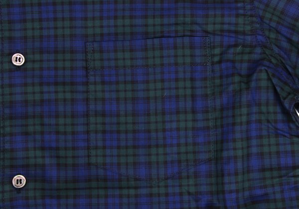 COMME des GARCONS HOMME Panel Check SS Navy Green Shirt Size XS