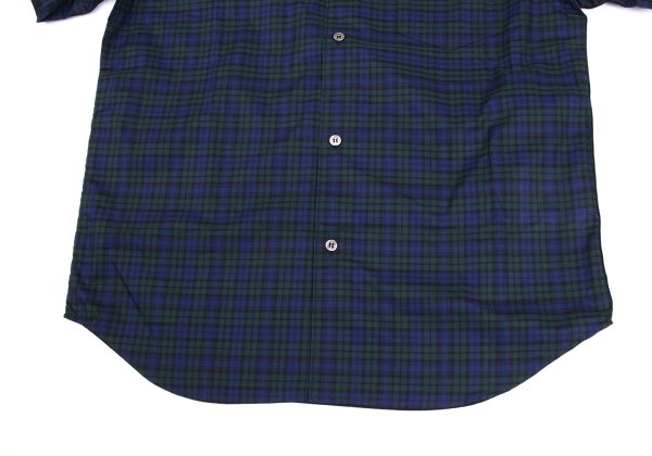 COMME des GARCONS HOMME Panel Check SS Navy Green Shirt Size XS