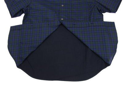 COMME des GARCONS HOMME Panel Check SS Navy Green Shirt Size XS