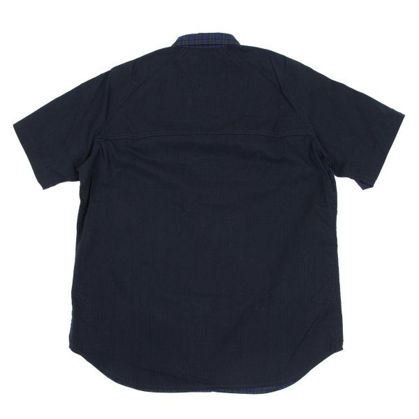 COMME des GARCONS HOMME Panel Check SS Navy Green Shirt Size XS