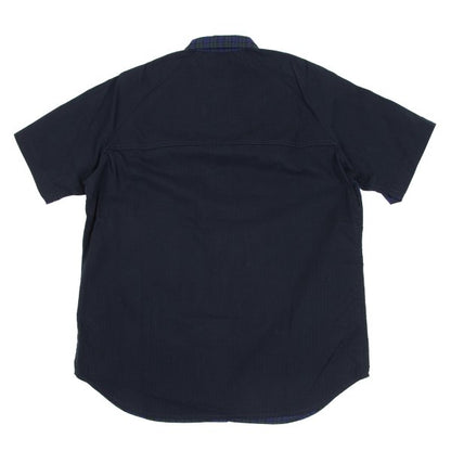COMME des GARCONS HOMME Panel Check SS Navy Green Shirt Size XS