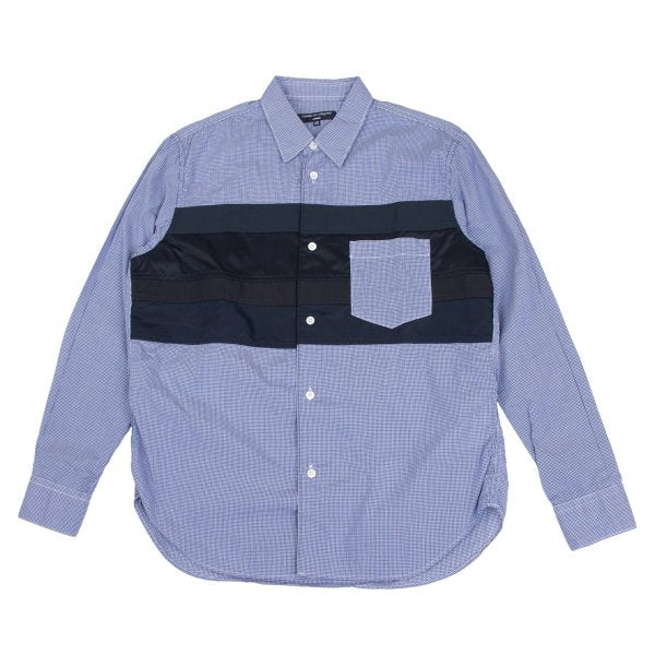 COMME des GARCONS HOMME Mixed Material Shirt Blue Size XS