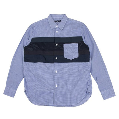 COMME des GARCONS HOMME Mixed Material Shirt Blue Size XS