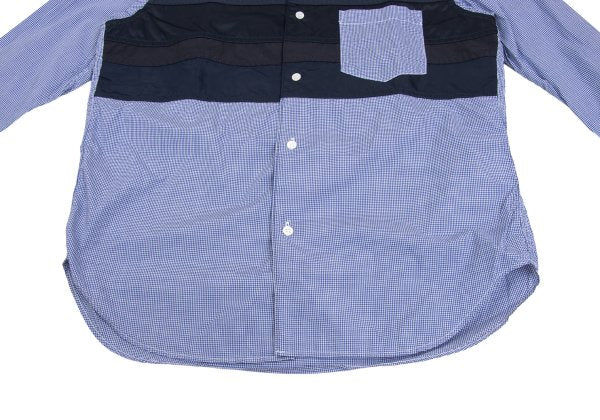 COMME des GARCONS HOMME Mixed Material Shirt Blue Size XS