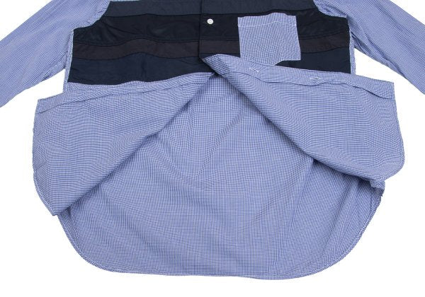 COMME des GARCONS HOMME Mixed Material Shirt Blue Size XS