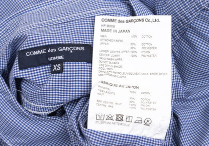 COMME des GARCONS HOMME Mixed Material Shirt Blue Size XS