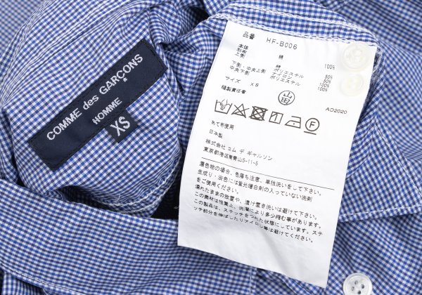 COMME des GARCONS HOMME Mixed Material Shirt Blue Size XS