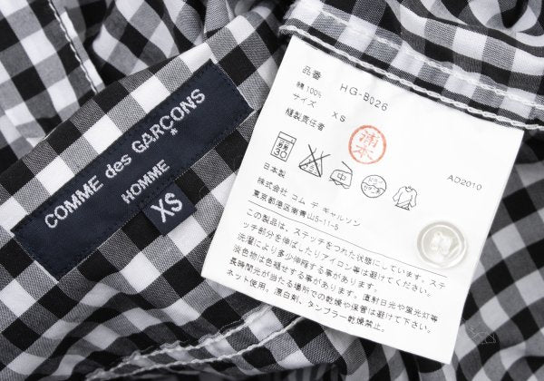 COMME des GARCONS HOMME Black White Cotton Shirt Size XS