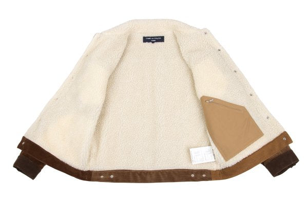 COMME des GARCONS HOMME Boa Lined Multi Jacket Brown Size S