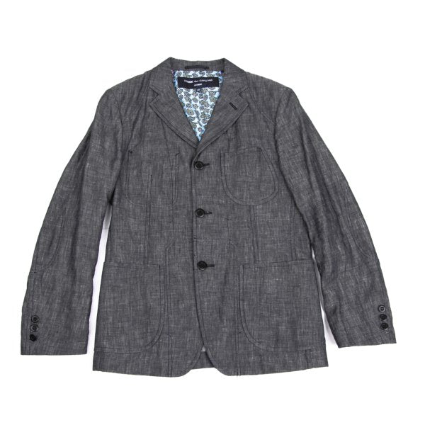 COMME des GARCONS HOMME Linen Paisley Jacket Gray Size XS