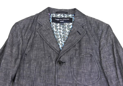 COMME des GARCONS HOMME Linen Paisley Jacket Gray Size XS