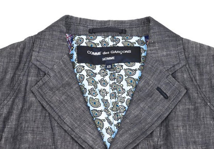 COMME des GARCONS HOMME Linen Paisley Jacket Gray Size XS