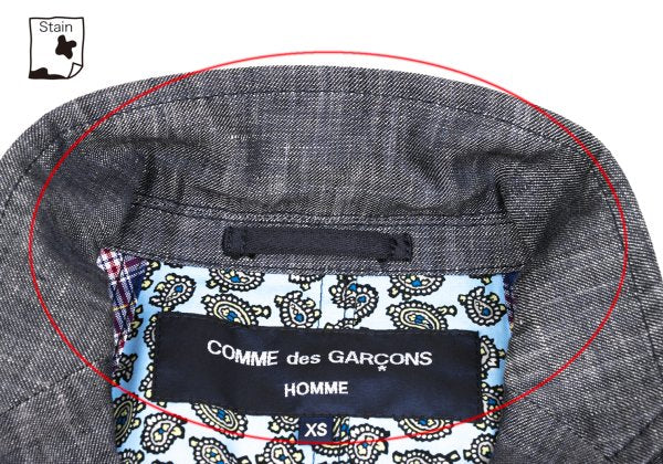 COMME des GARCONS HOMME Linen Paisley Jacket Gray Size XS