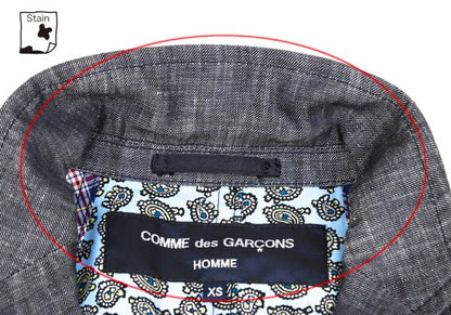 COMME des GARCONS HOMME Linen Paisley Jacket Gray Size XS