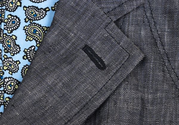 COMME des GARCONS HOMME Linen Paisley Jacket Gray Size XS