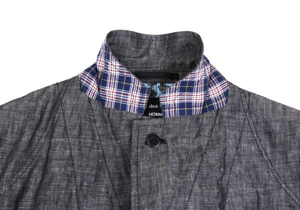 COMME des GARCONS HOMME Linen Paisley Jacket Gray Size XS