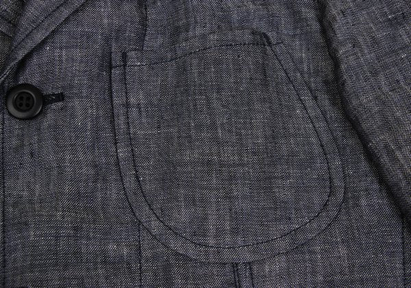 COMME des GARCONS HOMME Linen Paisley Jacket Gray Size XS
