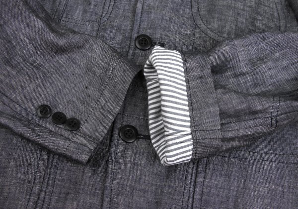COMME des GARCONS HOMME Linen Paisley Jacket Gray Size XS