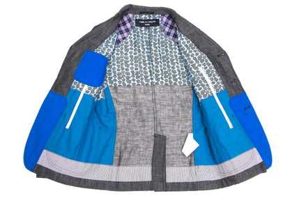 COMME des GARCONS HOMME Linen Paisley Jacket Gray Size XS