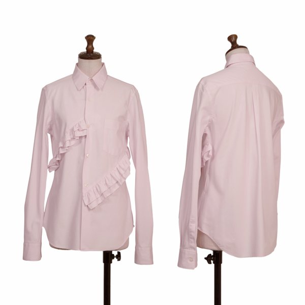 COMME des GARCONS Cotton Frill Patch Long Shirt Pink Size XS