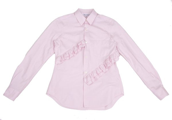 COMME des GARCONS Cotton Frill Patch Long Shirt Pink Size XS