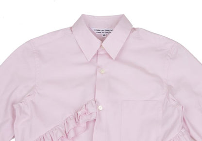 COMME des GARCONS Cotton Frill Patch Long Shirt Pink Size XS