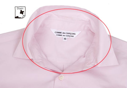 COMME des GARCONS Cotton Frill Patch Long Shirt Pink Size XS