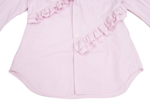 COMME des GARCONS Cotton Frill Patch Long Shirt Pink Size XS
