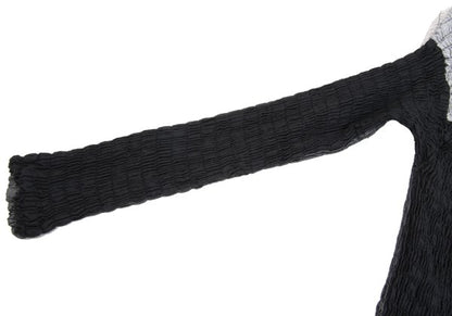 ISSEY MIYAKE Panel Stretch Cotton Shirt Wht/Blk/Gry Size 2