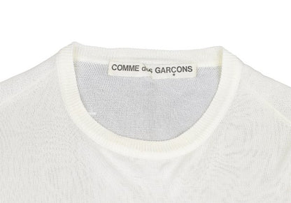 COMME des GARCONS Acrylic Short Sleeve Sweater White Size M