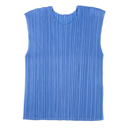 PLEATS PLEASE Pleated Sleeveless Top Light Blue Size 3
