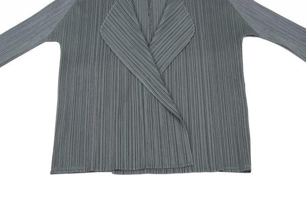 PLEATS PLEASE Pleated Buttonless Cardigan Gray Size 3