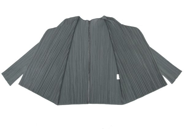 PLEATS PLEASE Pleated Buttonless Cardigan Gray Size 3
