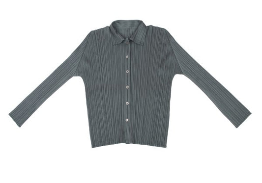 PLEATS PLEASE Pleated Long Sleeve Shirt Gray Size 3