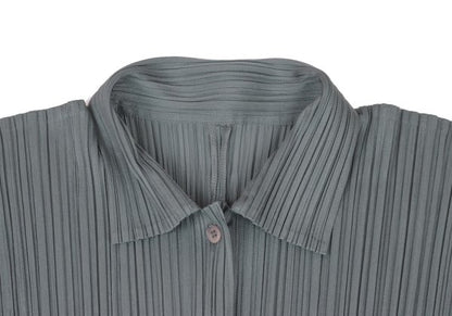 PLEATS PLEASE Pleated Long Sleeve Shirt Gray Size 3