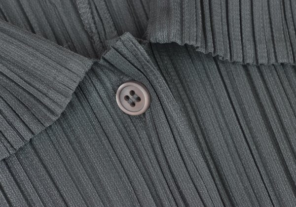 PLEATS PLEASE Pleated Long Sleeve Shirt Gray Size 3