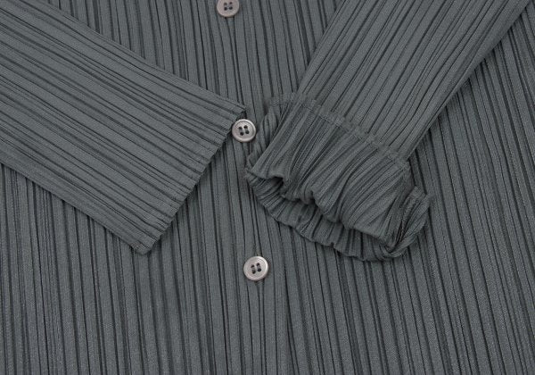 PLEATS PLEASE Pleated Long Sleeve Shirt Gray Size 3
