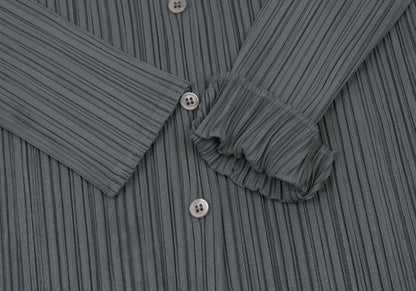 PLEATS PLEASE Pleated Long Sleeve Shirt Gray Size 3