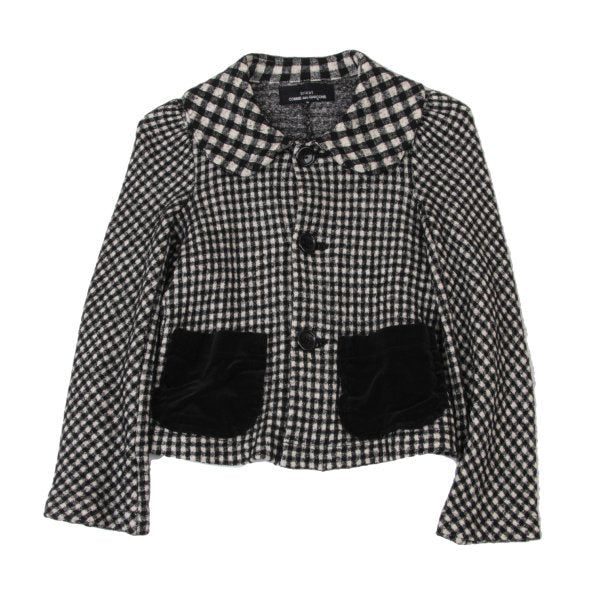 tricot COMME des GARCONS Check Velour Jacket Black Size S